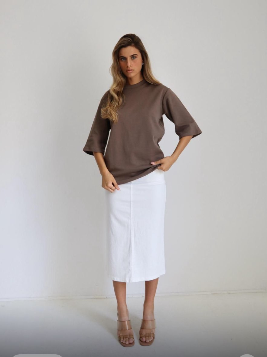 טי שרט מרפק חום