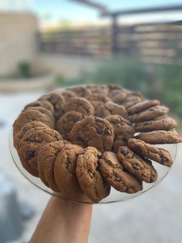 Large chocolate chip cookie tray