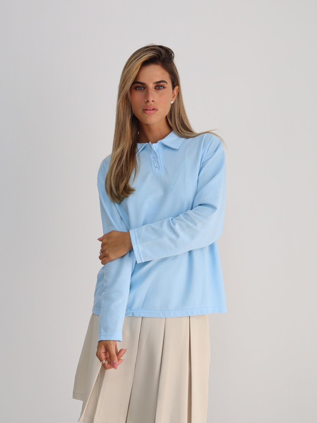 חולצת פולו תכלת