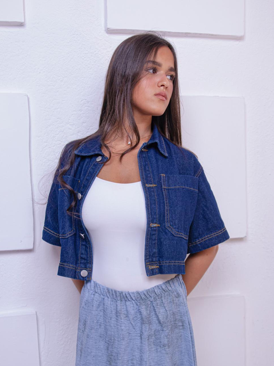 חולצת ג׳ינס קצר