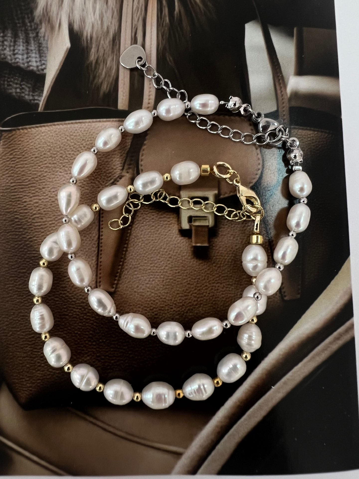 צמיד פנינים קלאסי