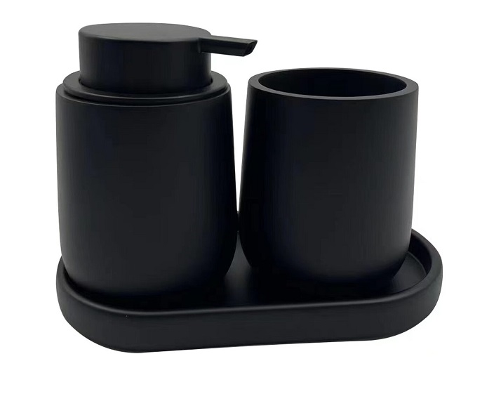 סט 3 חלקים אביזרי אמבטיה שחור איכותי סולתם