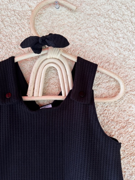 אוברול וופל שחור