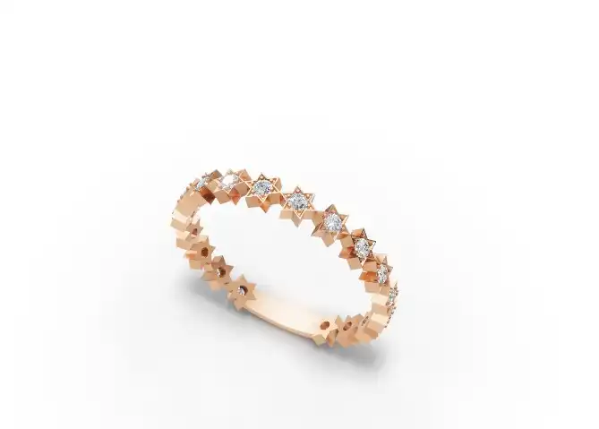 טבעת יהלומים מגיני דוד