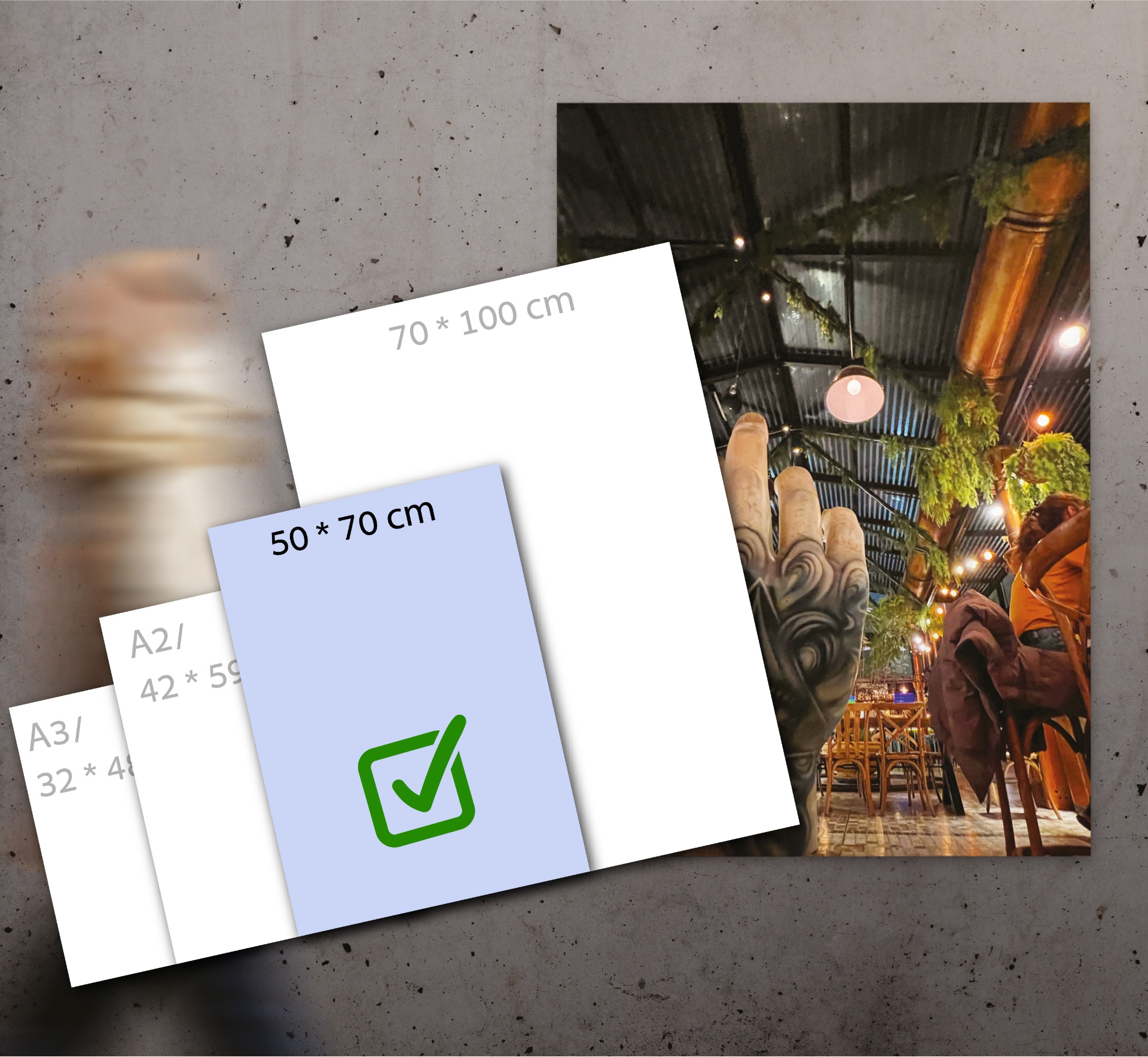 פוסטר עד גודל 50/70 ס"מ - נייר פוטו מאט 176 גר'