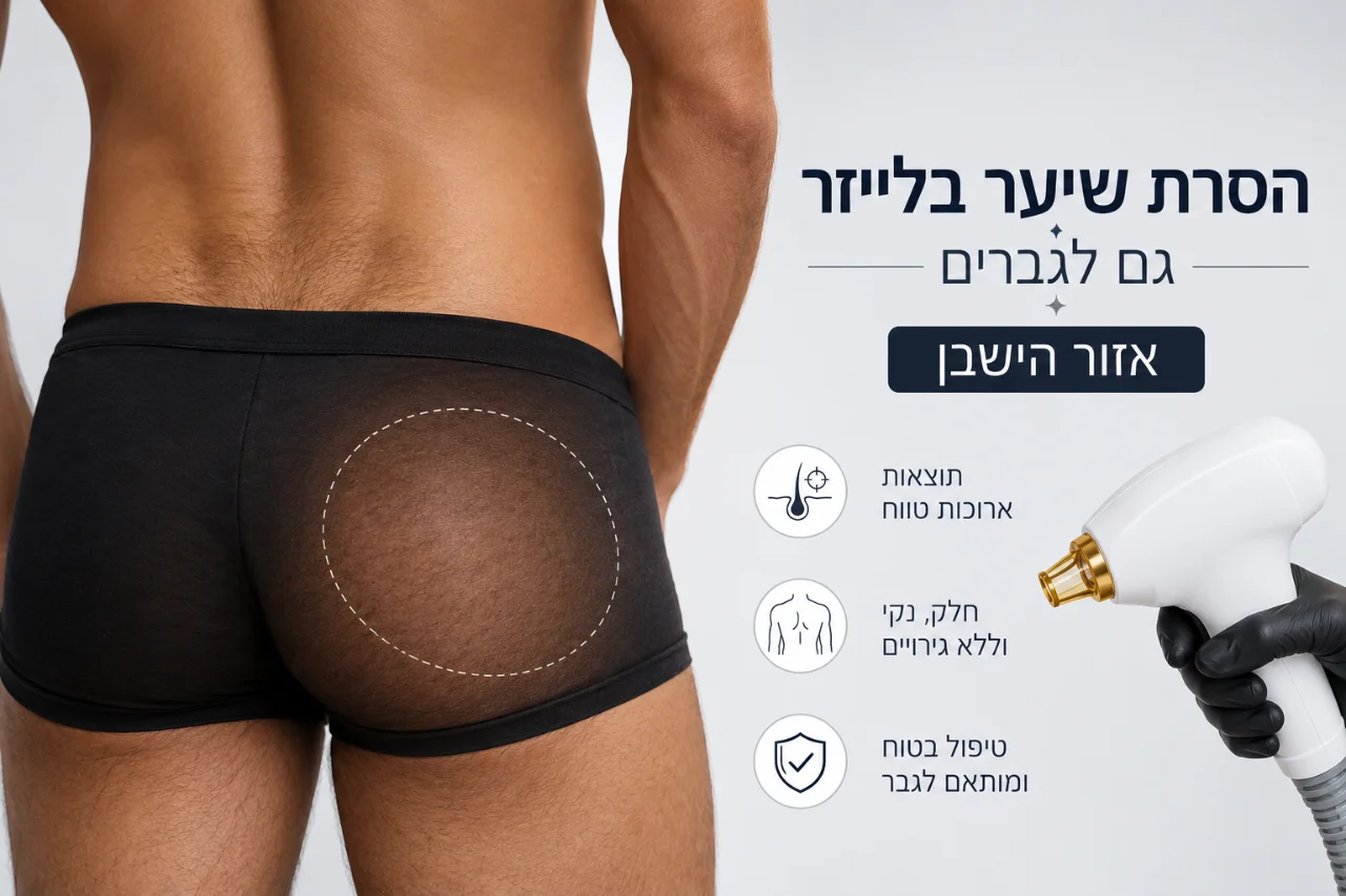 הסרת שיער ישבן 10 טיפולים