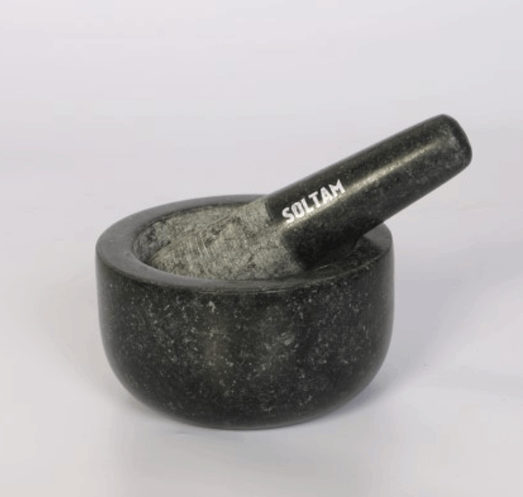 ‫מכתש ועלי אבן גרניט 7*13 ס"מ/‬‏ ‫15.5 ס"מ סולתם‬‏