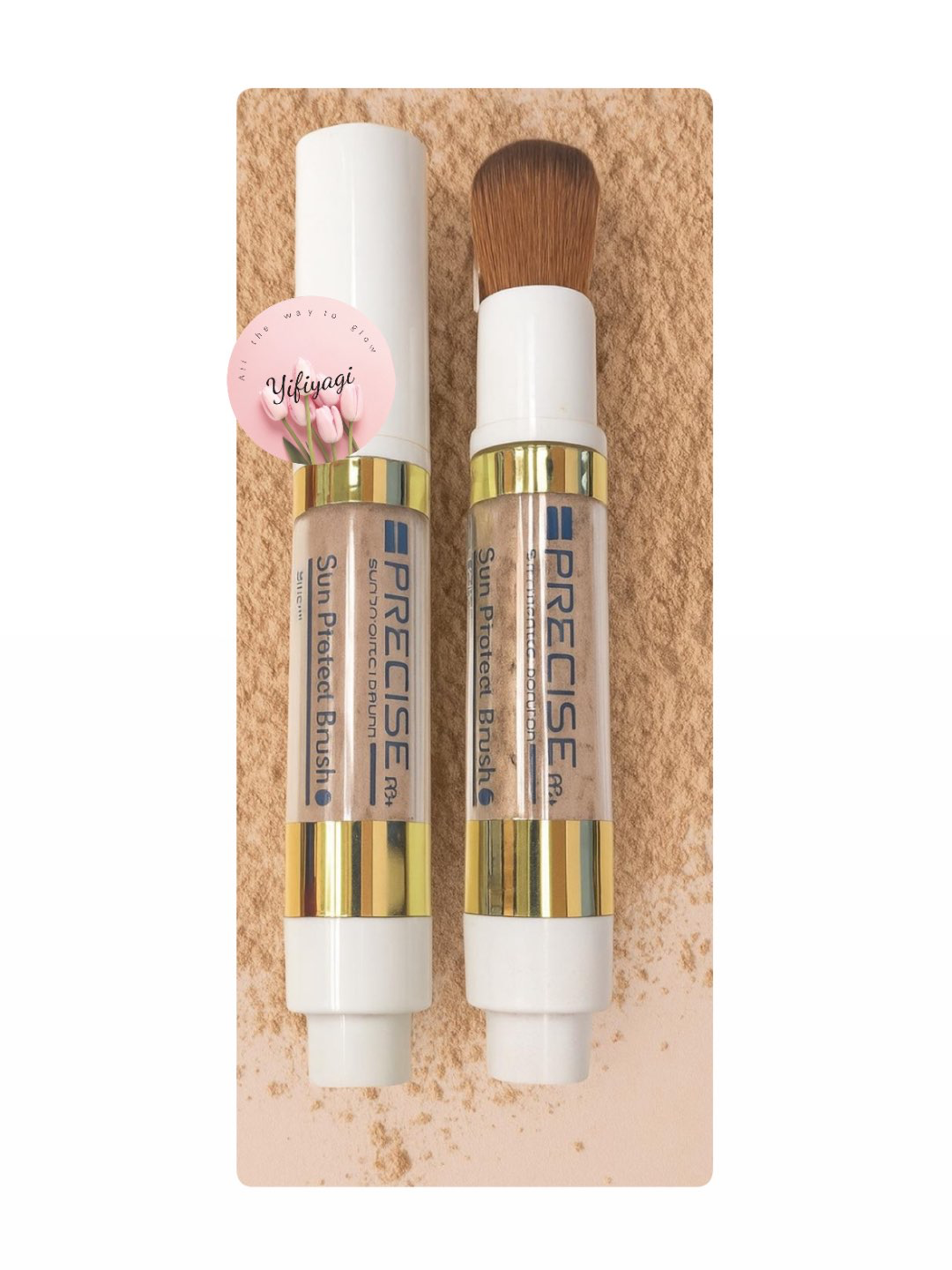 מברשת עם אבקה מינרלית להגנה מהשמש, Precise Sun Protect Brush SPF 30