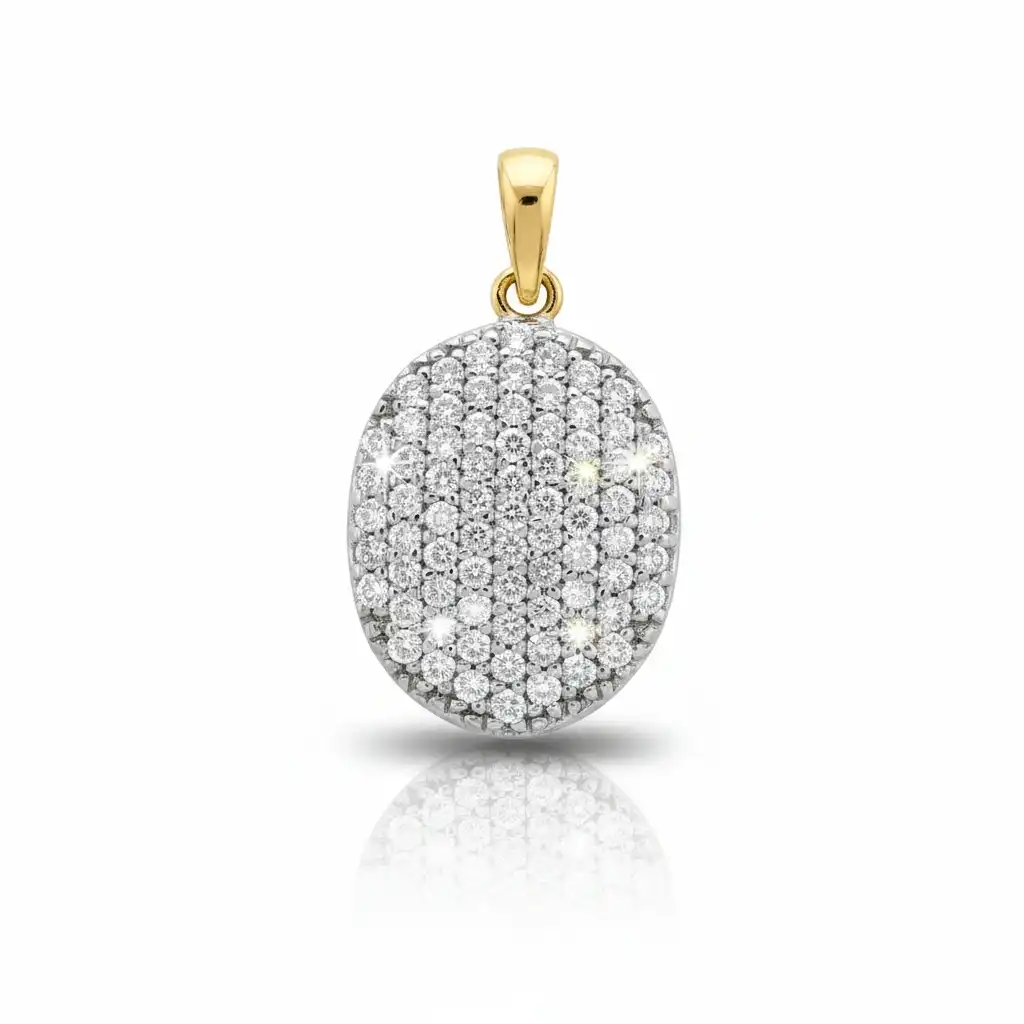 תליון זהב 14K משובץ בזירקוניה