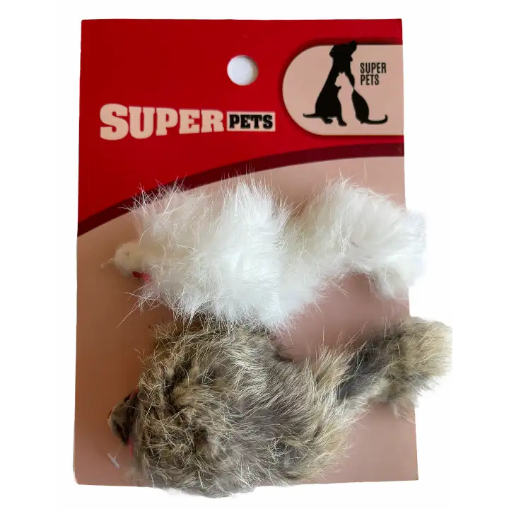 זוג עכברים פרוותיים מרשרשים לחתול