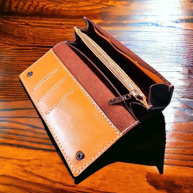 ארנק חום עץ משולב עם מנגו unisex