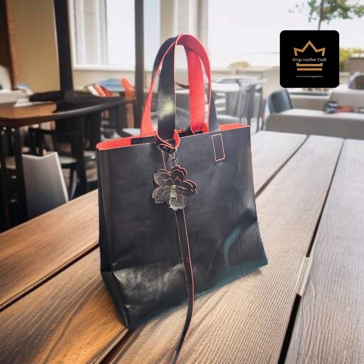 תיק אלגנטי שחור אדום