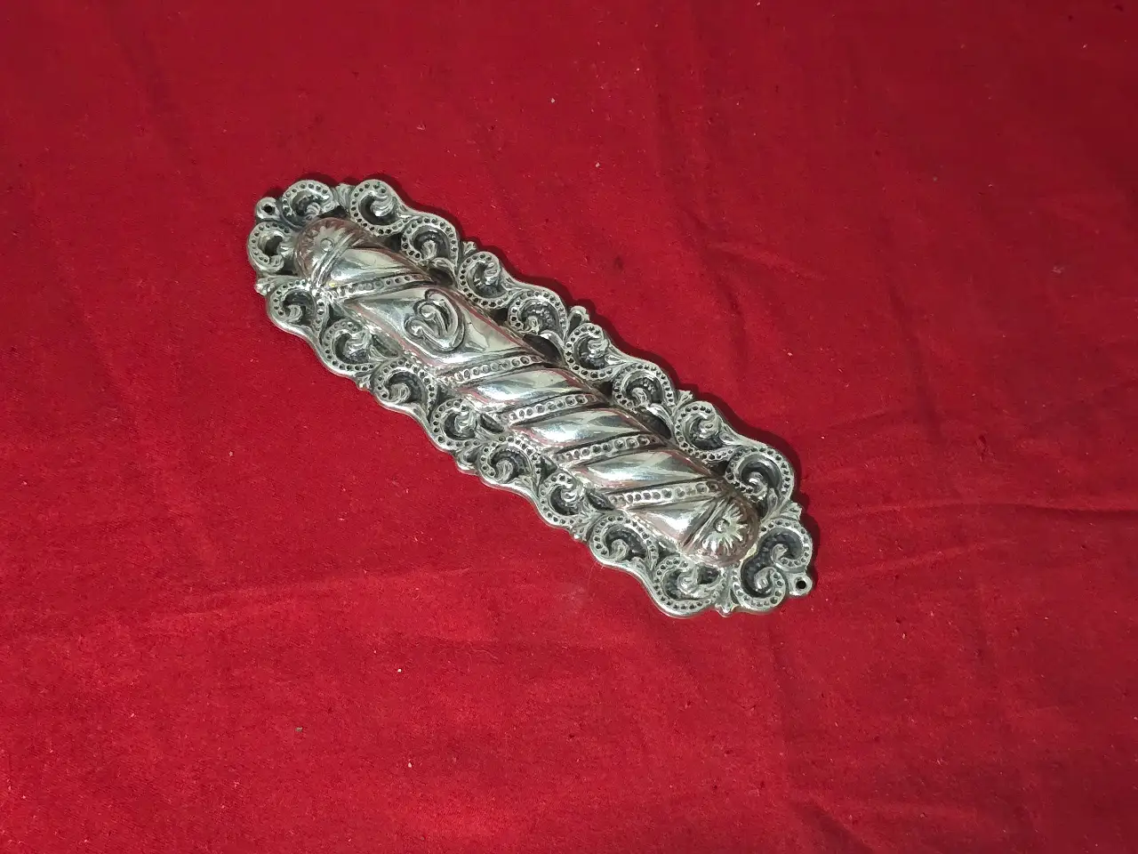 בית מזוזה כסף 925, חתום, אורך 17 ס"מ, משקל 30 גרם