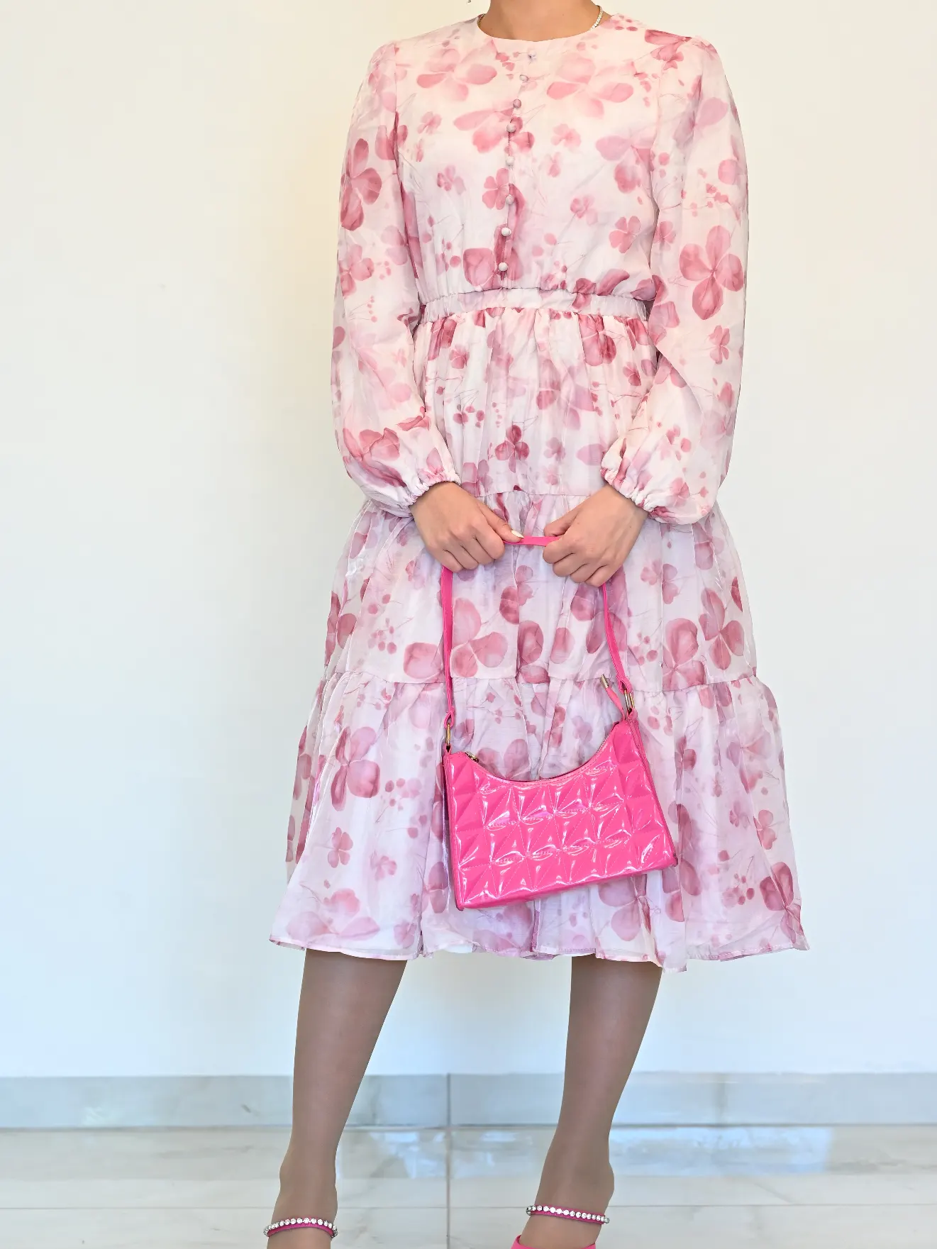 שמלת קומות פרחונית וורודה