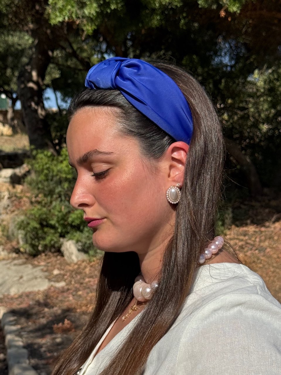 קשת קשירה סאטן-כחול