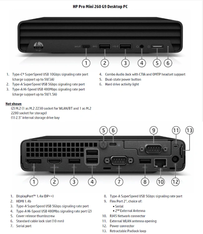 מחשב נייח מיני HP Pro Mini G9 260 I5-1235U 16GB 512NVME WIN11 copy