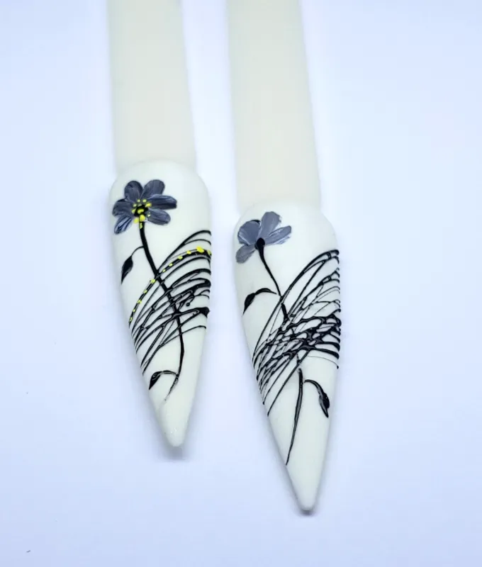 זוג פרחים - ציור אמנותי במכחול