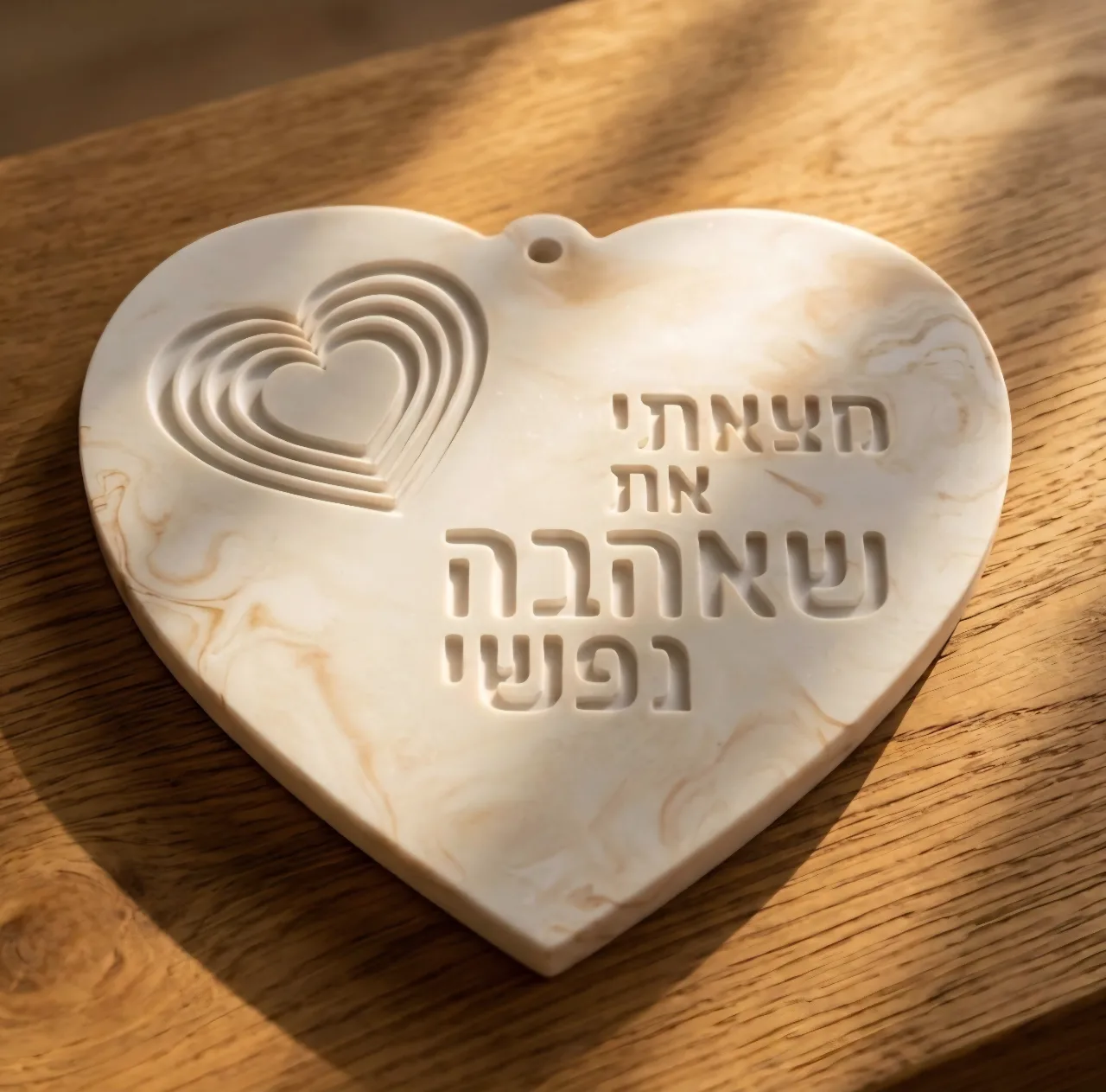 לב מעוצב:"מצאתי את שאהבה נפשי"