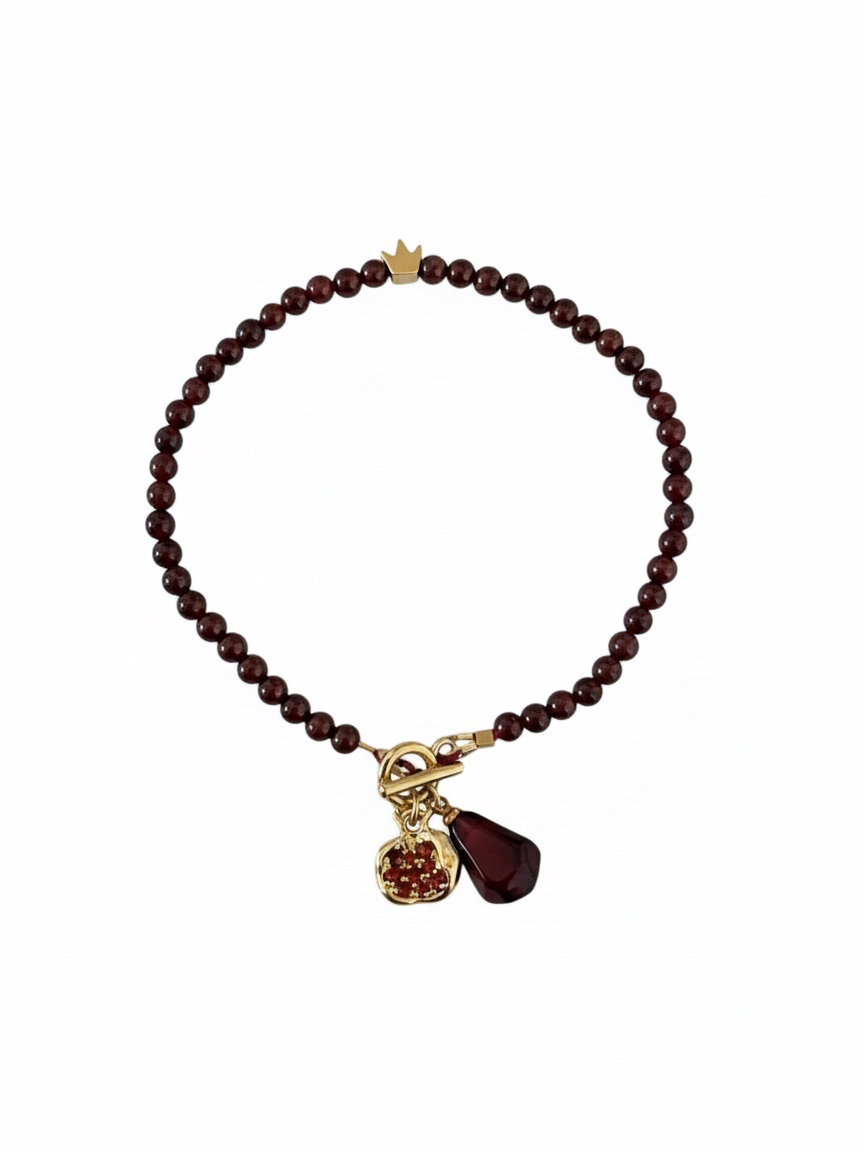 צמיד גארנט עם רימון בהתאמה אישית | מאושרת