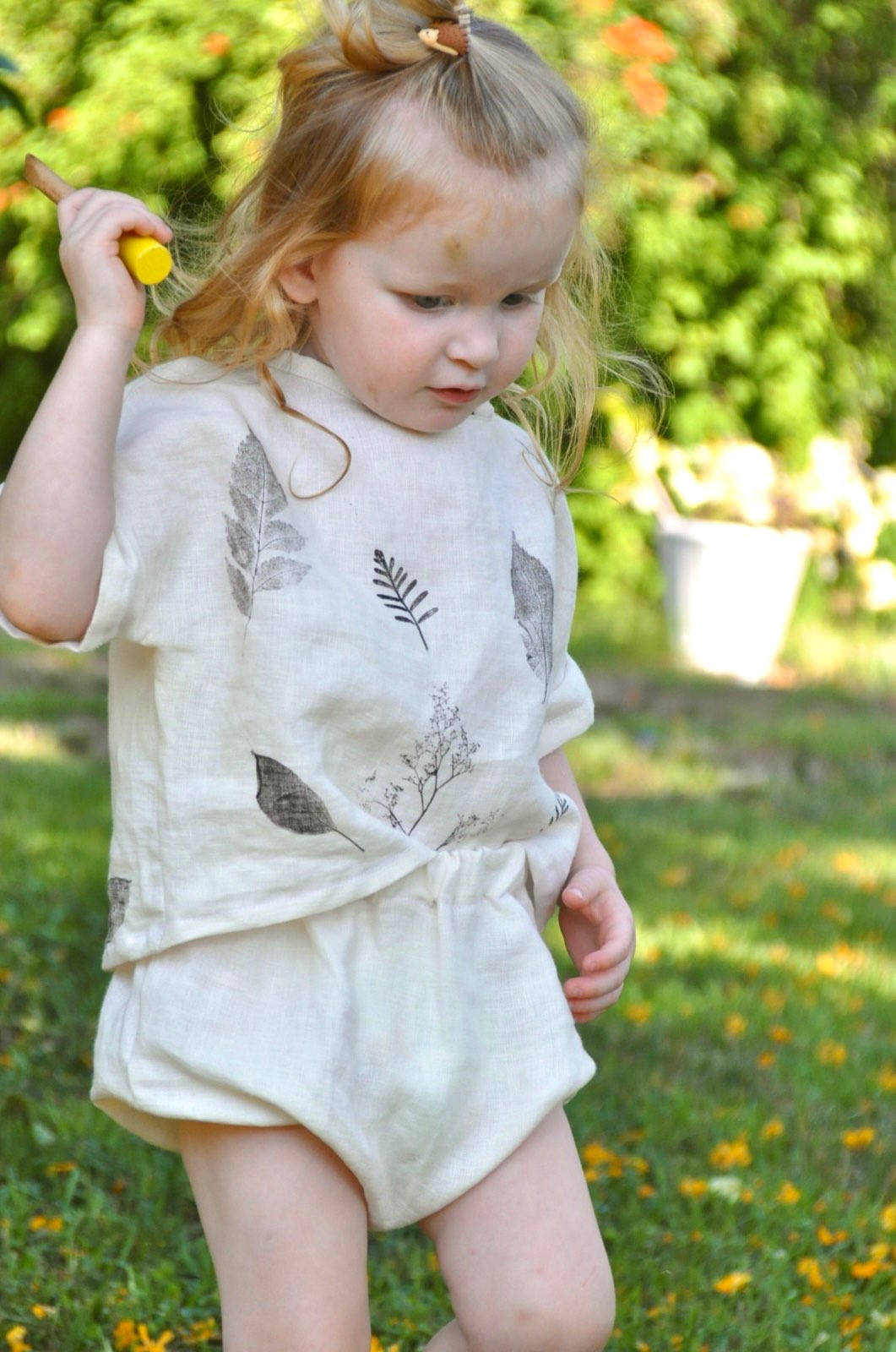 חליפת פשתן הדפס בוטני