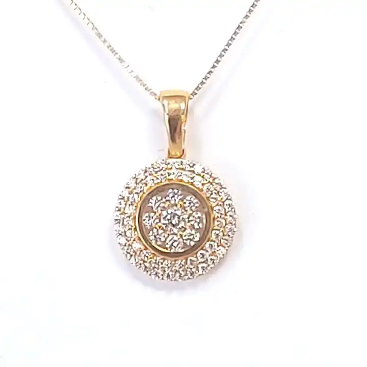 תליון זהב 14K משובץ בזרקוניה כולל שרשרת זהב 14K