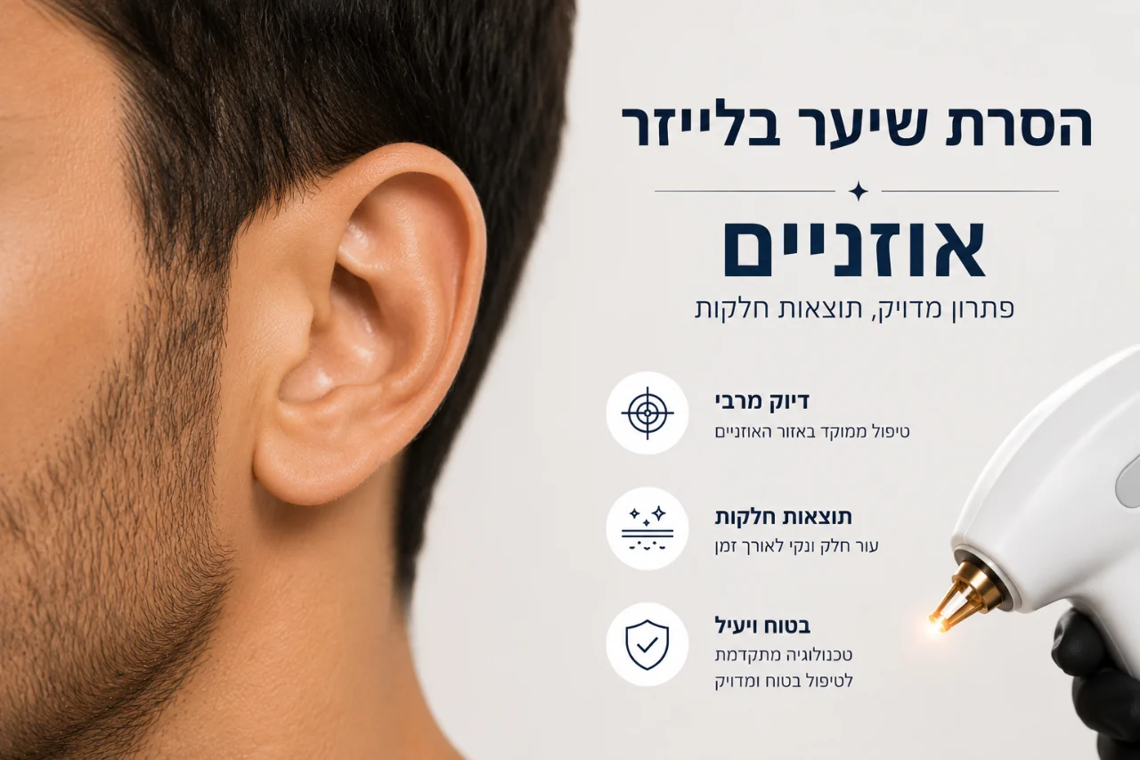 הסרת שיער באוזניים 10 טיפולים
