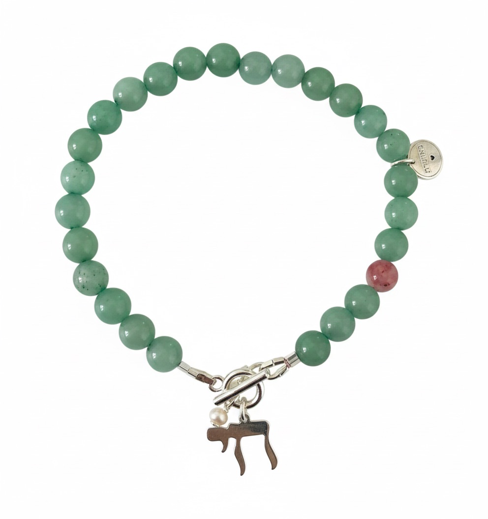 יפית – צמיד אוונטורין ירוק ורוזקוורץ | מאושרת