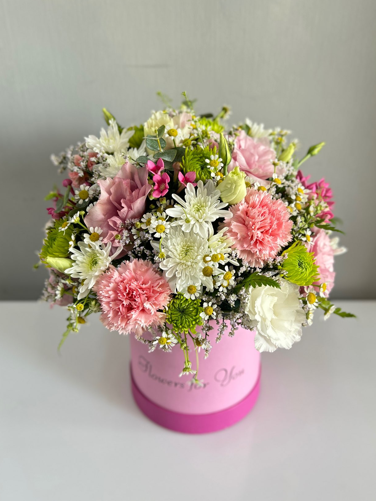 סידור פרחים בקופסא 