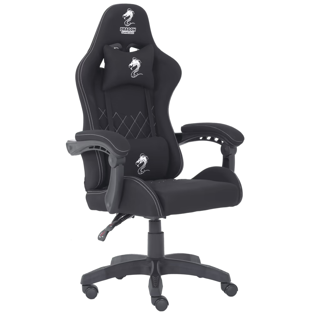 כיסא גיימינג בד Dragon Ace - צבע שחור שנה אחריות ע״י היבואן רשמי