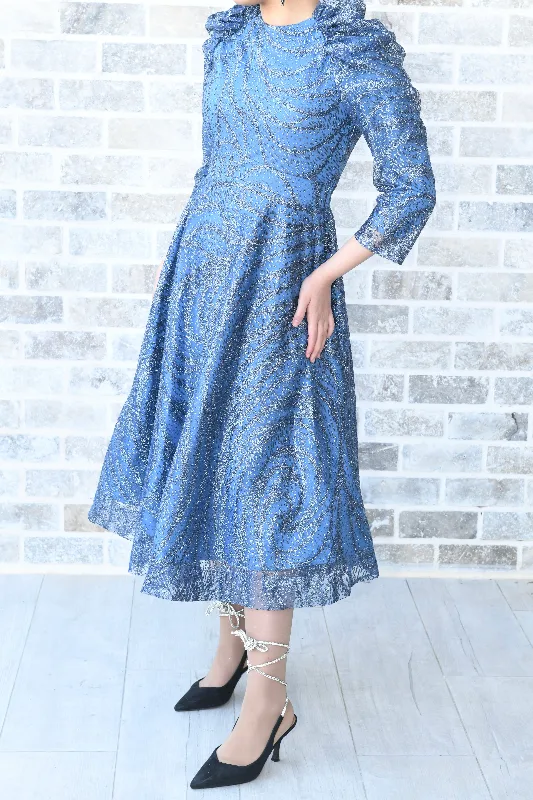 שמלת חושן -צנועה כחול