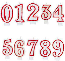 נרות מספרים-מסגרת אדומה