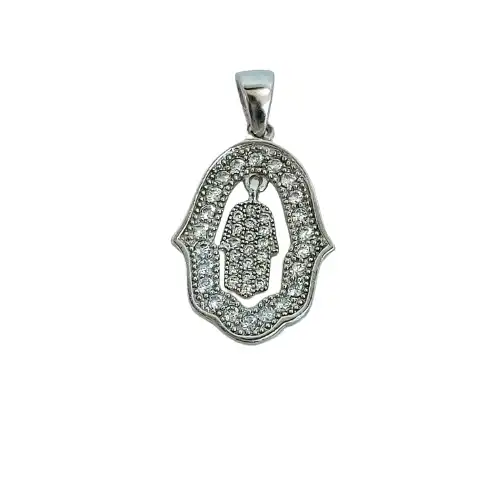 חמסה כפולה משןבצת כסף 925