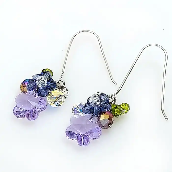 עגילים כסף 925 עם קריסטלים סברובסקי