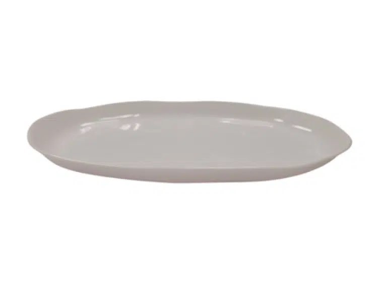 צלחות סוהו פלסטיק 23 ס"מ לבן זהב 10 יח