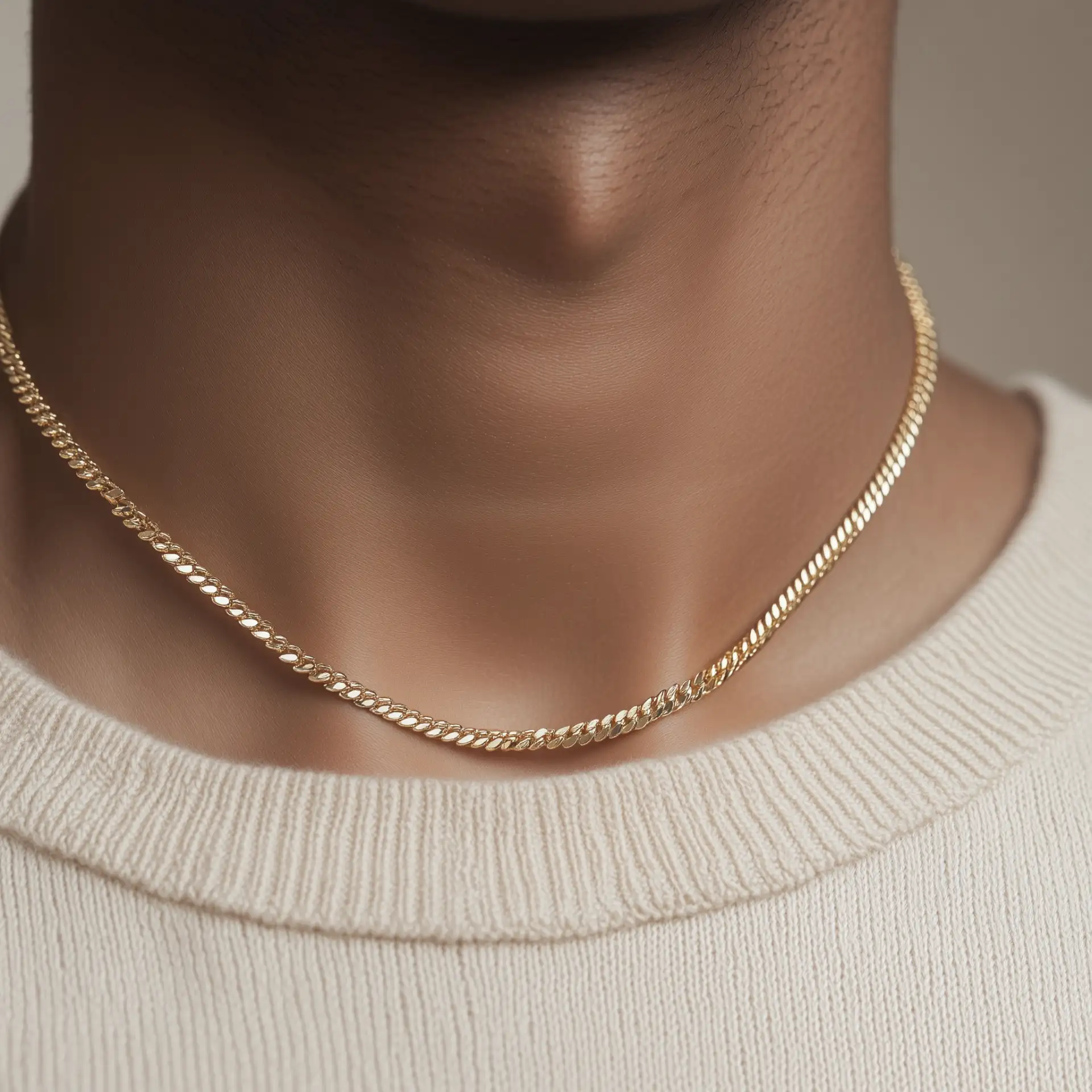 שרשרת גברית מוזהבת בעיצוב קלאסי ונקי