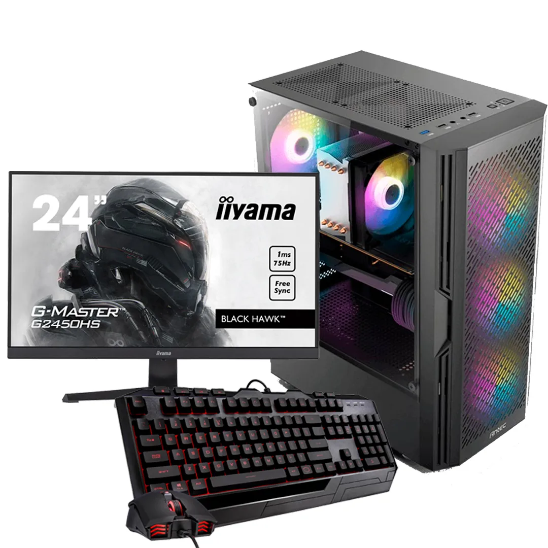 סט גיימינג LOW הכולל מחשב, מסך, מקלדת ועכבר | I5-12400F | 16GB DDR4 | GTX 1650 | 512GB NVMe | מסך 24' 75HZ 1MS |