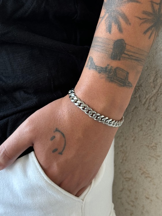 צמיד חוליות כסוף 6 מ"מ