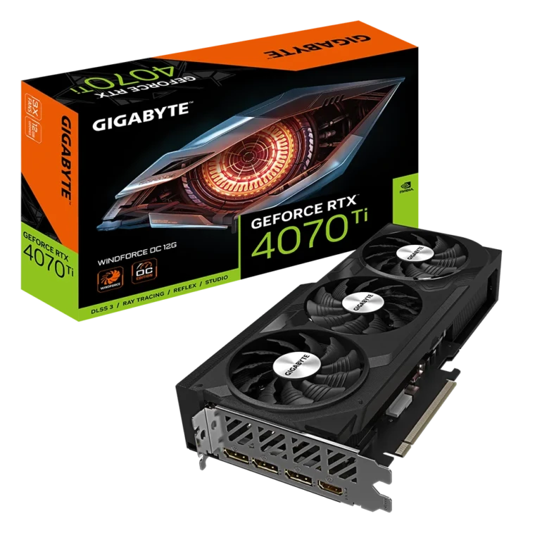 כרטיס מסך Gigabyte GeForce RTX 4070 Ti WINDFORCE OC 12G GV-N407TWF3OC-12GD