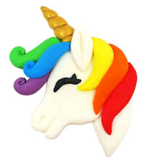 קישוט מתוק מבצק סוכר חד קרן