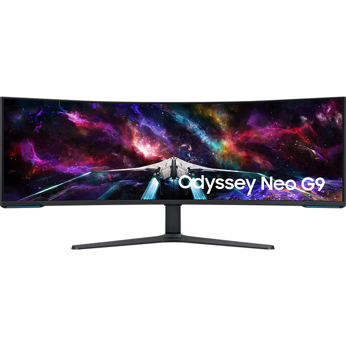 מסך מחשב גיימינג קעור 57'' Samsung Odyssey Neo G9 S57CG952NM 8K Dual UHD VA 240Hz FreeSync Premium Pro 1ms - צבע לבן ושחור שלוש שנות אחריות ע"י היבואן הרשמי