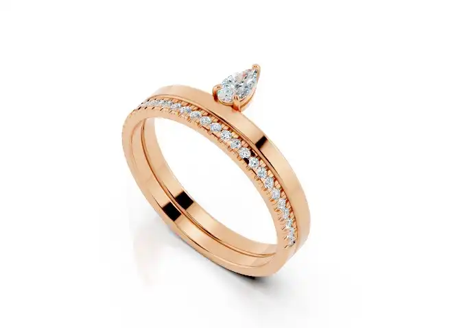 טבעת יהלום טיפה לאירוסין