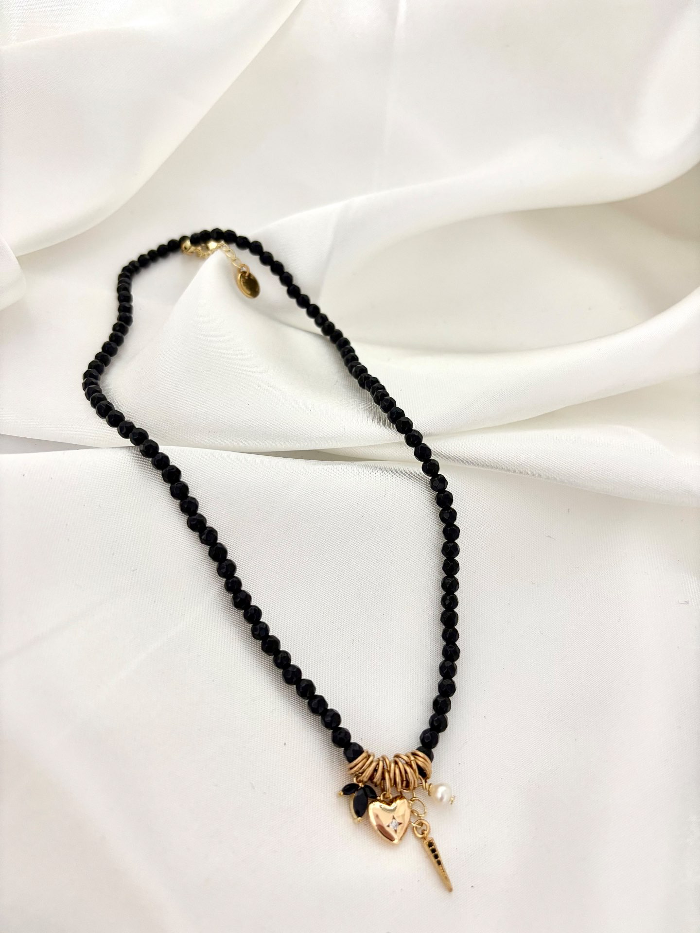 שרשרת אוניקס שחור בהתאמה אישית | מאושרת