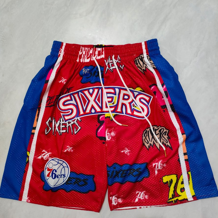 מכנס NBA - סיקסרס76 אדום כחול