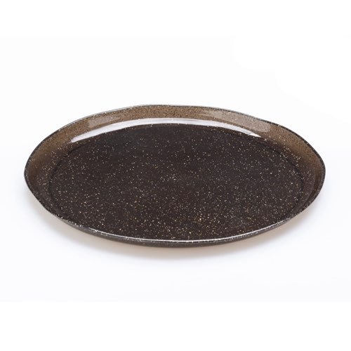 צלחות סוהו פלסטיק 27 ס"מ שחור נצנצים זהב 10 יח