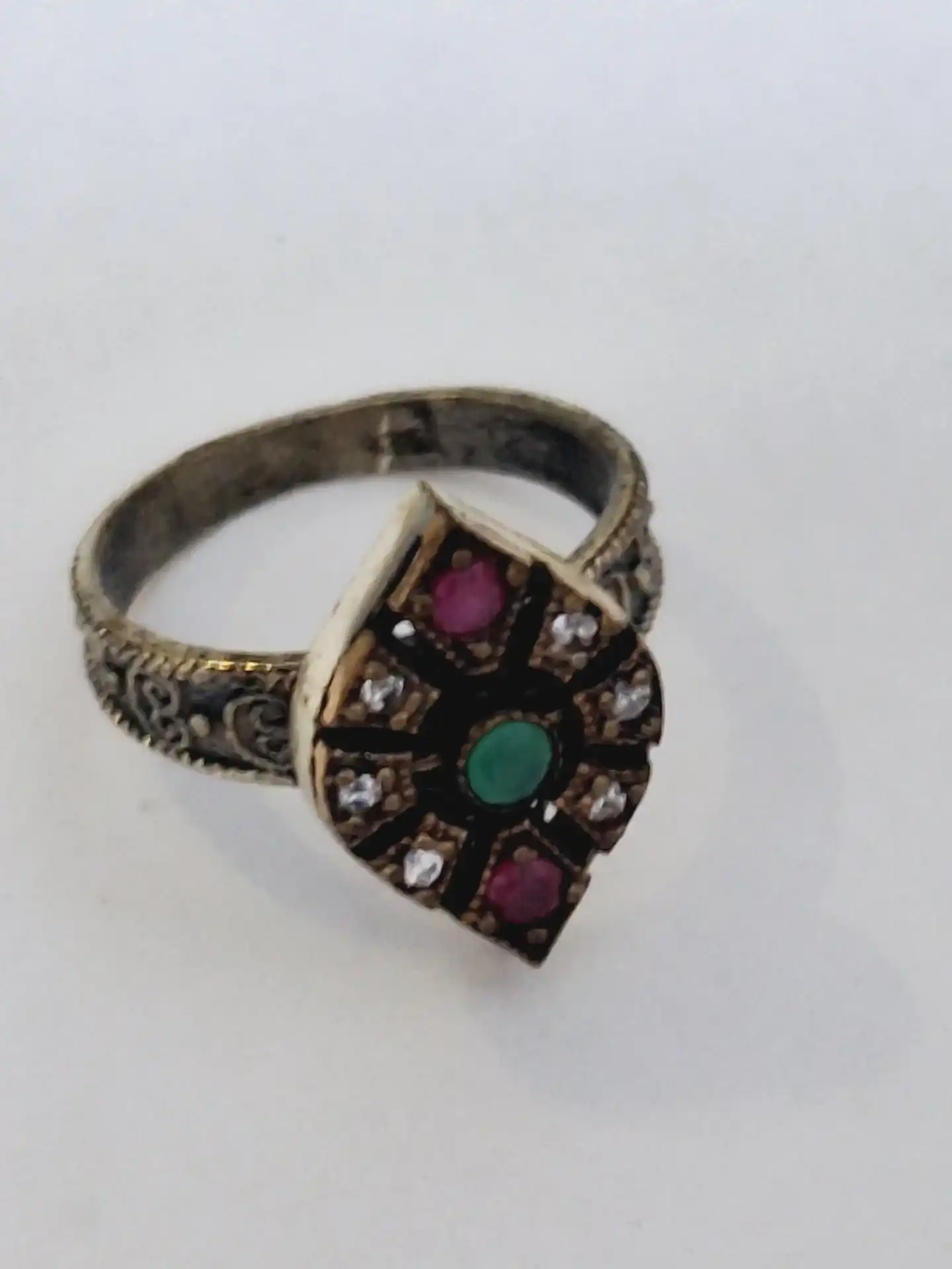 טבעת וינטג' כסף 925 מושחר