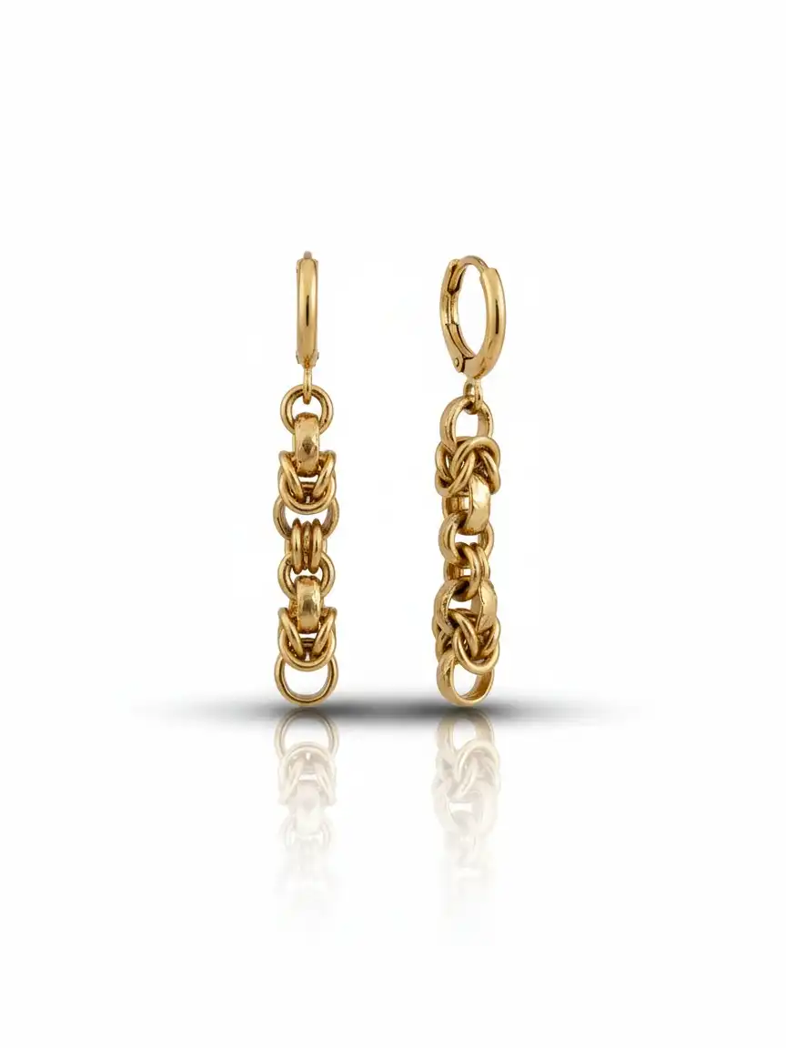 עגילי כסף מצופה זהב 14K