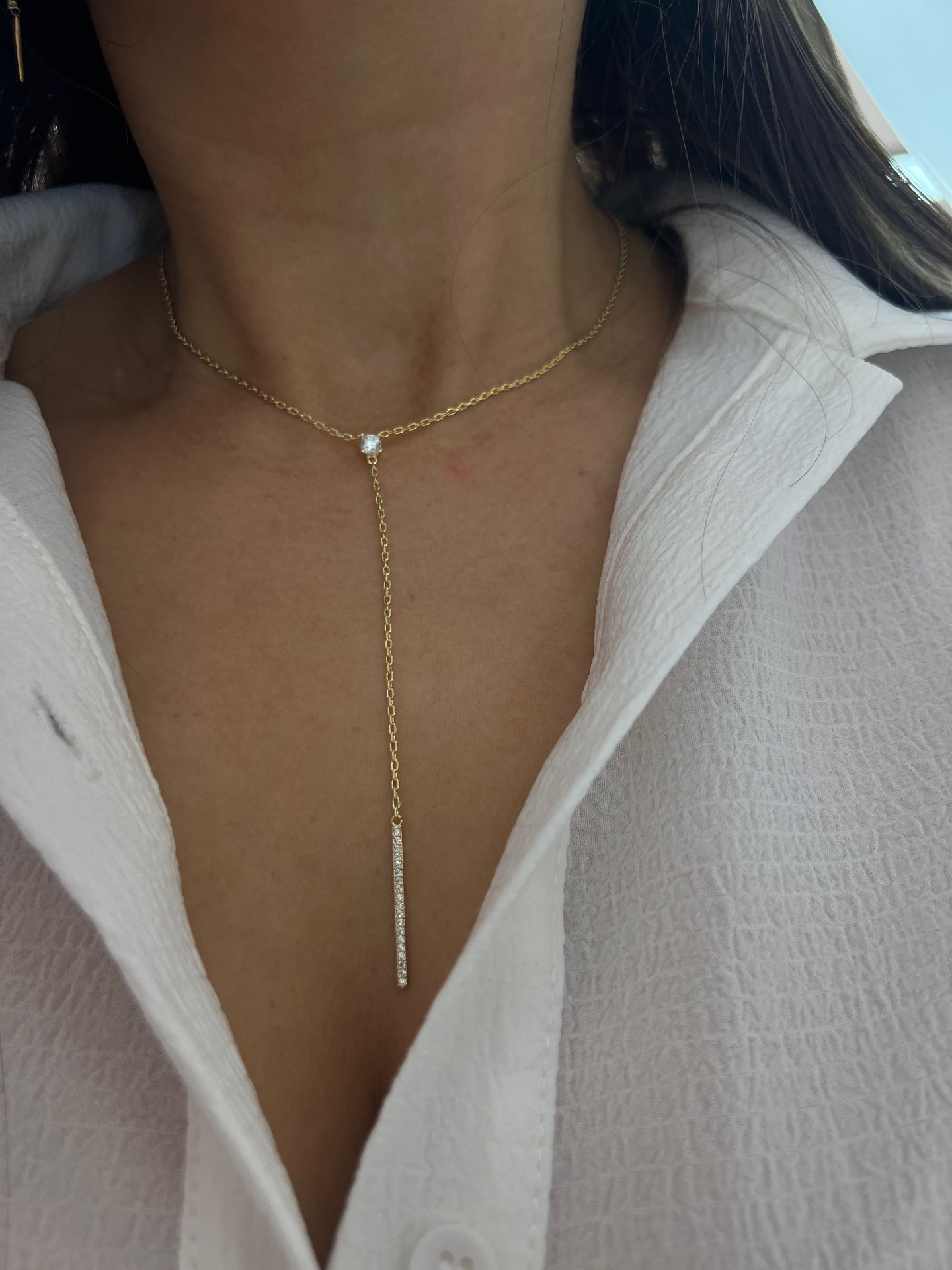 שרשרת  עניבה ציפוי זהב