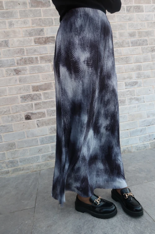 חצאית שיפון-גווני אפור