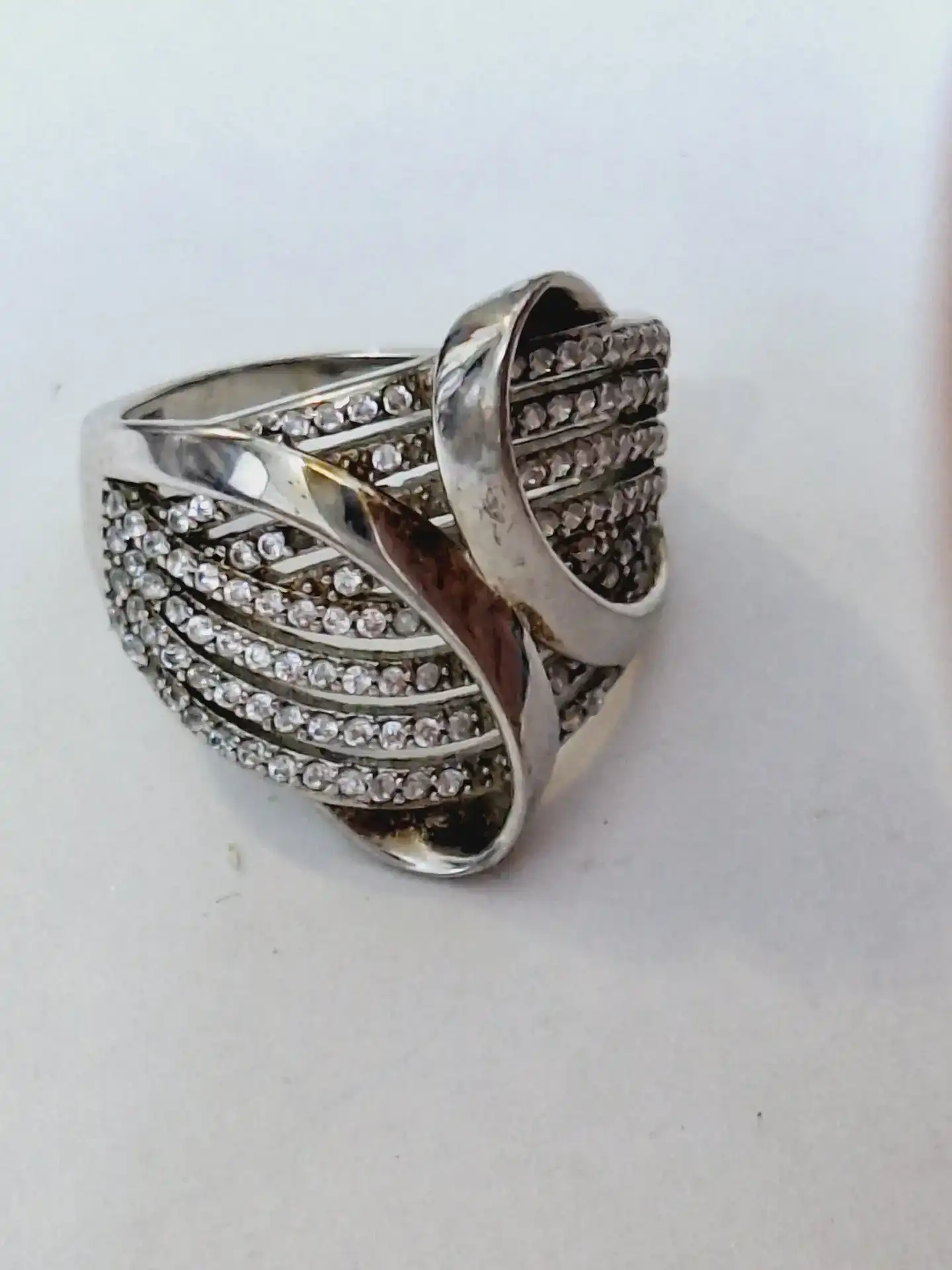 טבעת כסף 925 משובצת