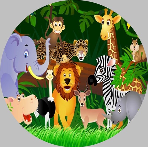 דף אכיל עגול חיות